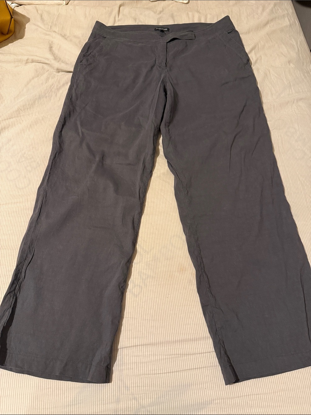 Eileen Fisher Women’s Deep Grey Linen Blend Pants Sz 14